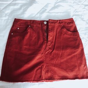 Forever 21 Red Denim Skirt